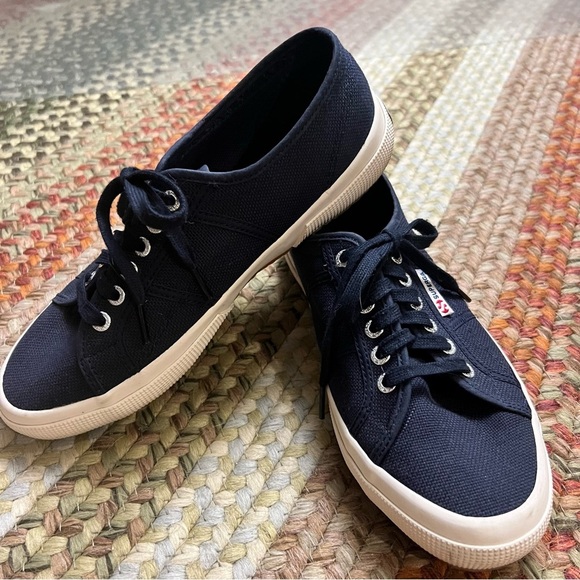 Superga Navy Cotu Classic Trainer Canvas Sneakers size 9 1/2 - Picture 9 of 12